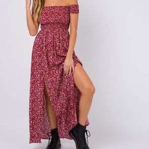 Princess Polly red floral maxi dress
